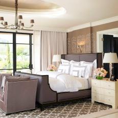 Transitional Master Bedroom With Boxy Sleigh Bed