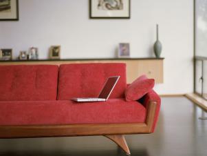 Red Plush Sofa
