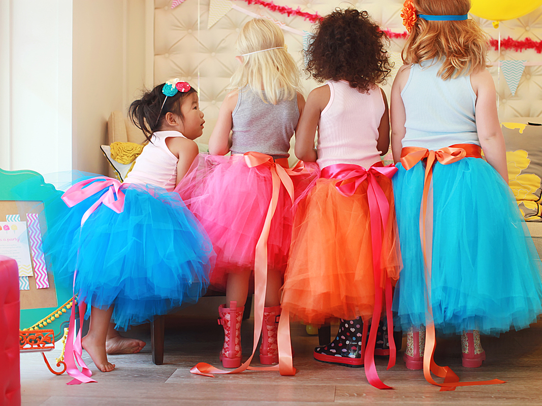 Girls Layered Tulle Rainbow Tutu Skirts with Colorful Hairbow or Butterfly Headband Girls Dressing Up,Dancing Party Tutu