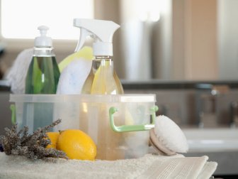 Bucket of Cleaning Supplies