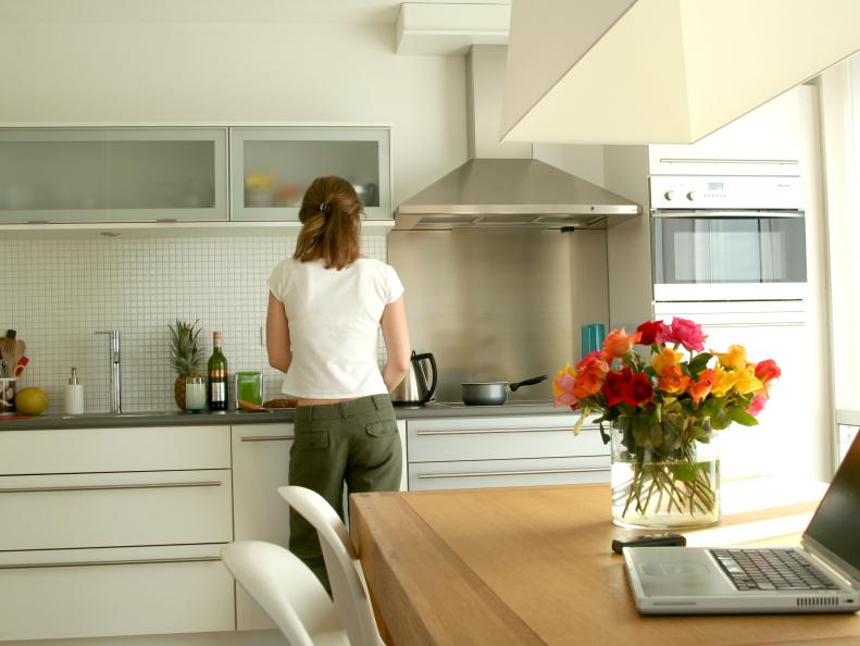 Kitchen with clever storage that helps declutter