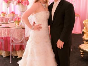 Big Pink New Jersey Wedding Bride and Groom