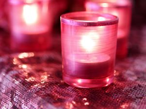 Big Pink New Jersey Wedding Votives in Color Theme