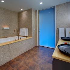 Urban Oasis Master Bathroom With Mosaic Tile 