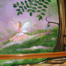Garden Fairy Mural in Girls' Playroom