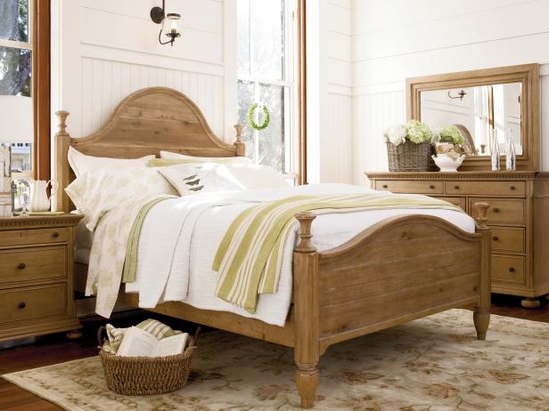 White Cottage Bedroom With Weathered-Wood Furniture | HGTV