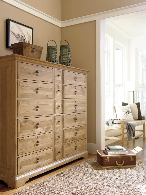 Bleached Wood Dresser in Living Room