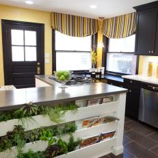 Contemporary Kitchen with Indoor Herb Planter