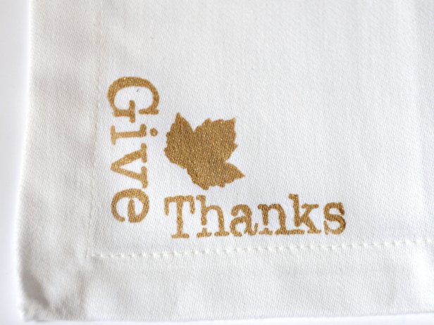 Stenciled Fall Napkins 