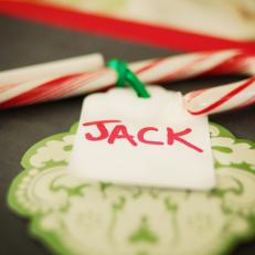 Candy Cane Christmas Place Card 