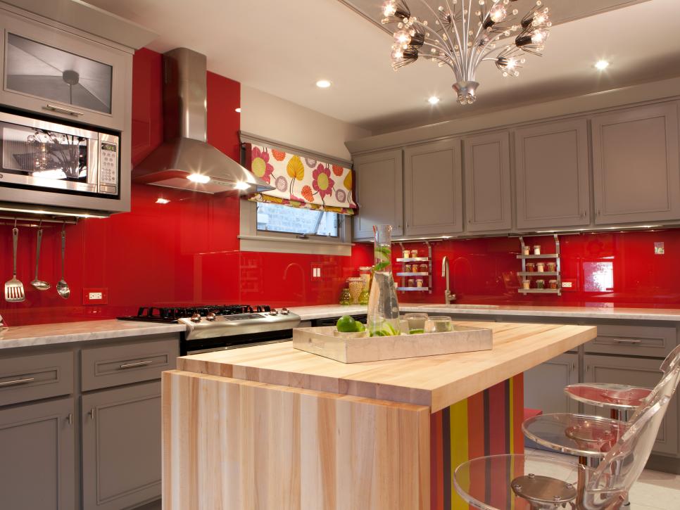 Red And Grey Kitchen Designs - Photos Cantik