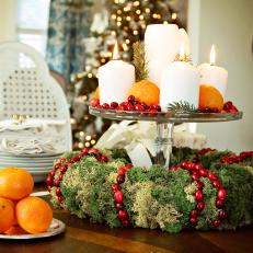 How to Make a Moss and Cranberry Holiday Wreath Centerpiece