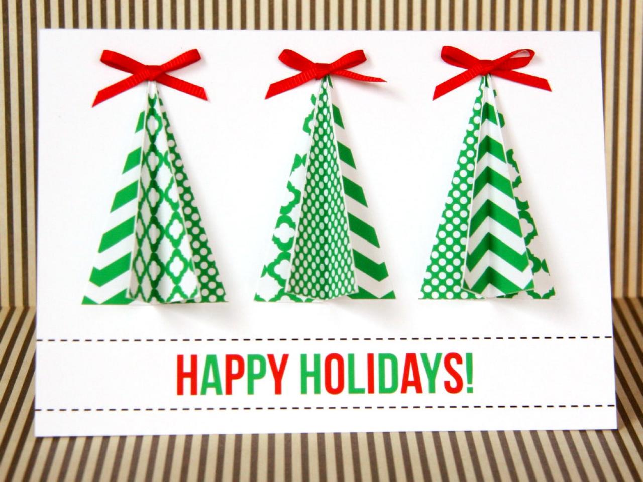 Handmade Christmas Tree Card  HGTV In 3D Christmas Tree Card Template