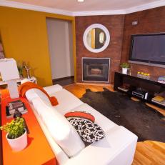 Mustard Yellow and Brown Living Room