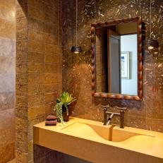 Moroccan-Style Marble Bathroom