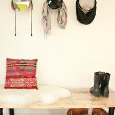 Rustic Mudroom With Storage Using Upcycled Paint Cans