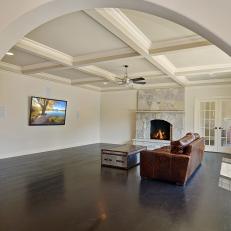 Arch and coffered ceiling
