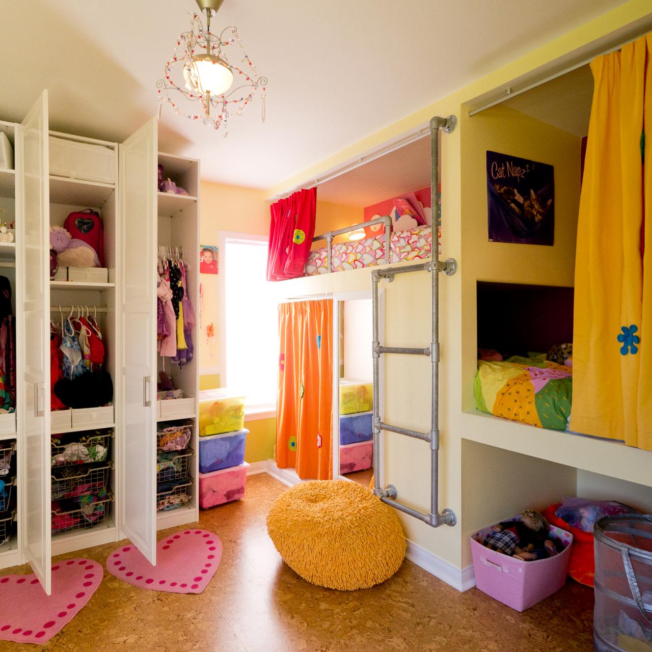 Creative Shared Bedroom for Three Girls HGTV