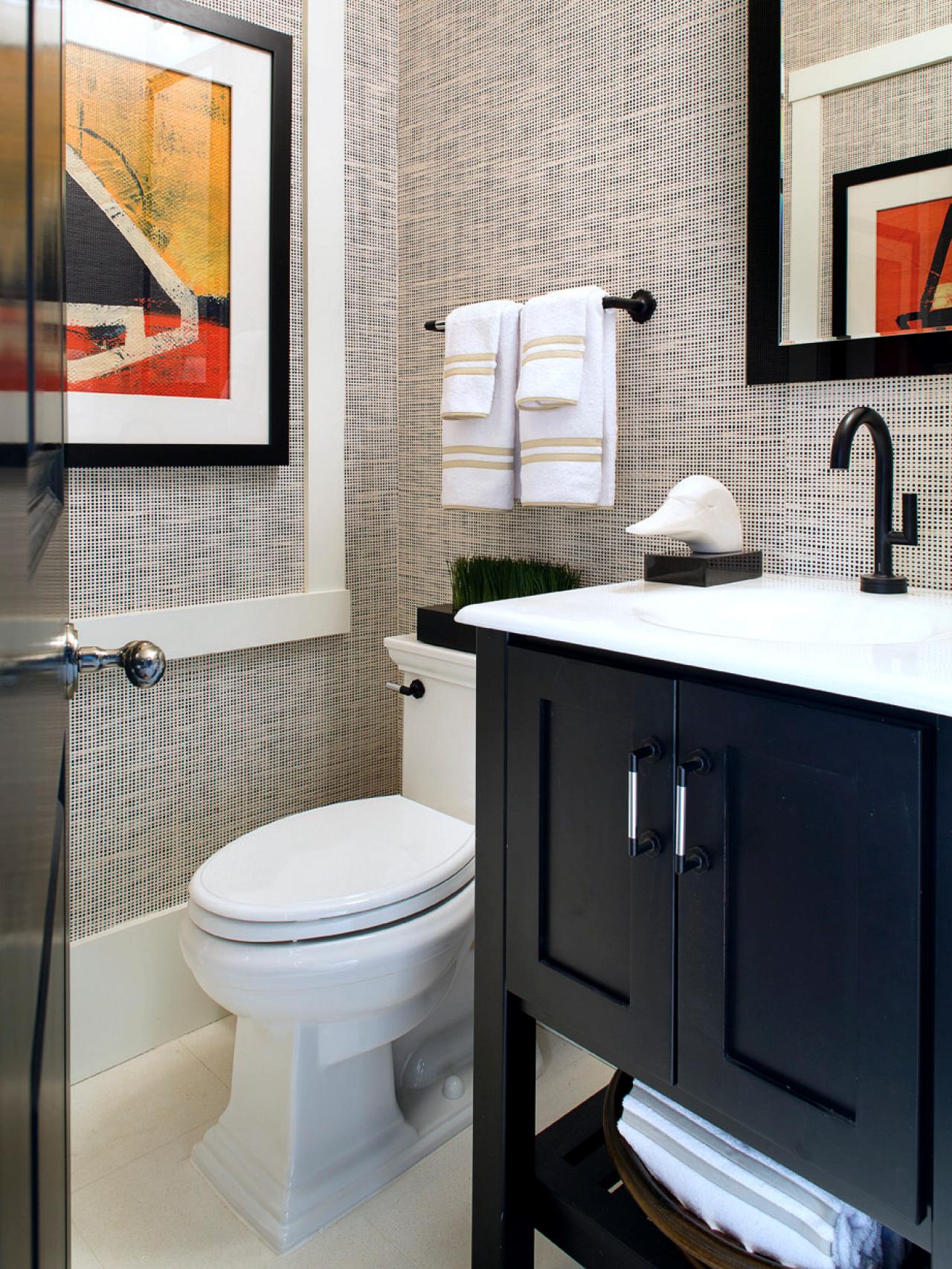 Gorgeous Grasscloth Grasscloth Wallpaper In Small Bathroom