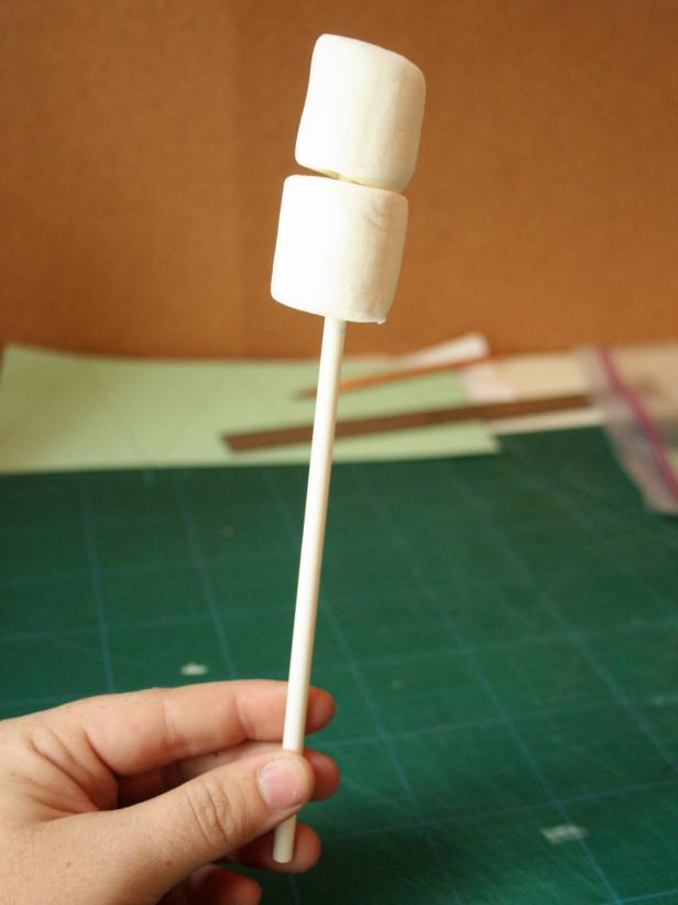 Kid's Holiday Party: Marshmallows as Tree Stumps on Lollipop Stick