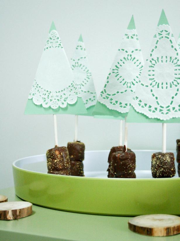 Beauty of Paper Trees With Chocolate Covered Marshmallows