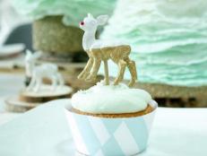 Dipped reindeer cupcake decoration