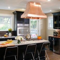 Transitional Kitchen With Copper Range Hood
