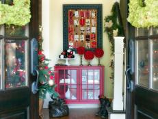 Entryway Decorated for Holidays