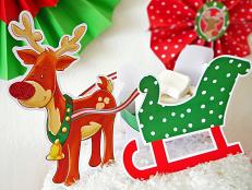 Rudolph and sleigh centerpiece