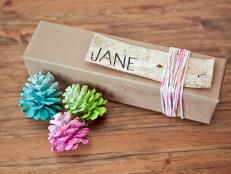 Gift and Painted Pinecones 