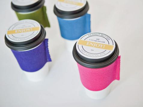 Create Hot Chocolate Favors With Felt Cup Covers