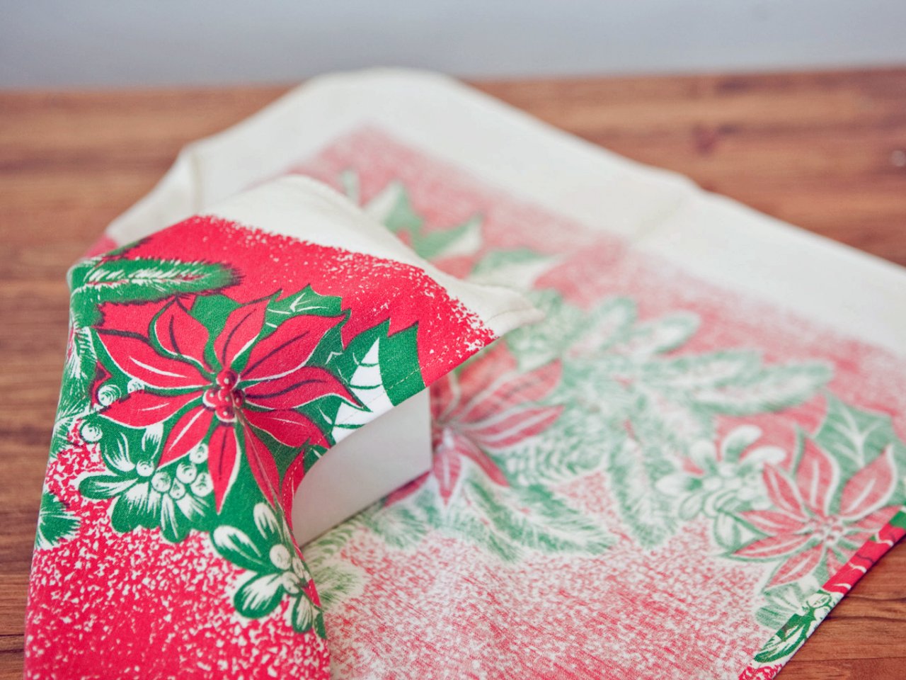 Turn Christmas Tablecloths Into Holiday Dish Towels | HGTV