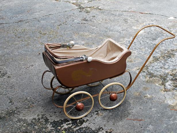 Vintage Baby Buggy Used for Mobile Tree Base