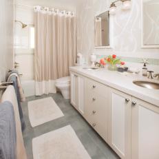 White and Cream Bathroom With Coastal Accents