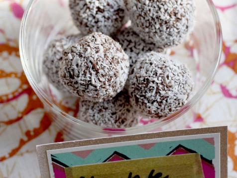 Dark Chocolate Truffles With Champagne and Coconut Flakes Recipe