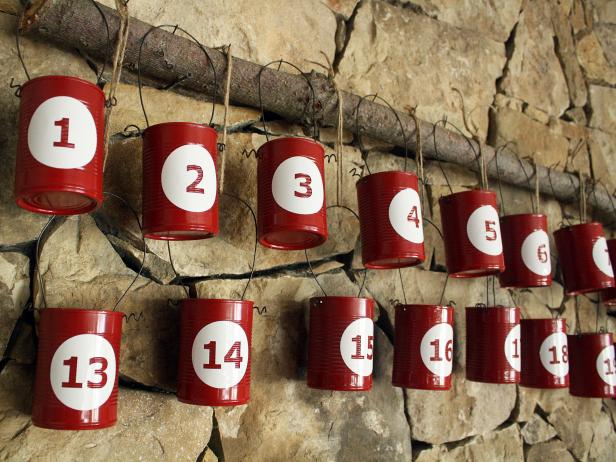 Recycled Tine Can Advent Calendar 