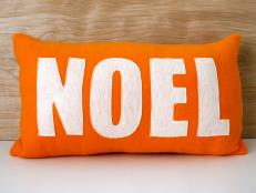 DIY Orange and White Christmas Pillow