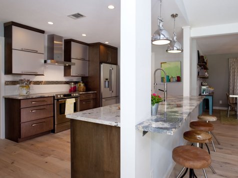 Transitional Kitchen With Wood, Stainless & Marble