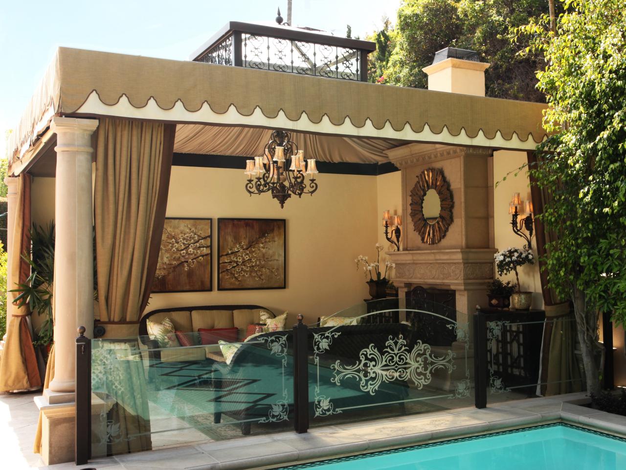 Swimming Pool With Victorian Style Outdoor Living Room | HGTV Swimming Pool With Victorian Style Outdoor Living Room | HGTV on Pool And Outdoor Living id=49707