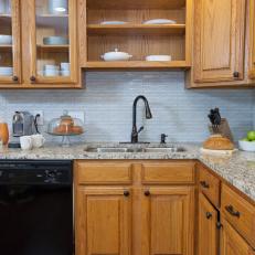Transitional Kitchen with Wood Cabinets and Granite Countertop