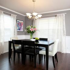 Gray and White Transitional Dining Room