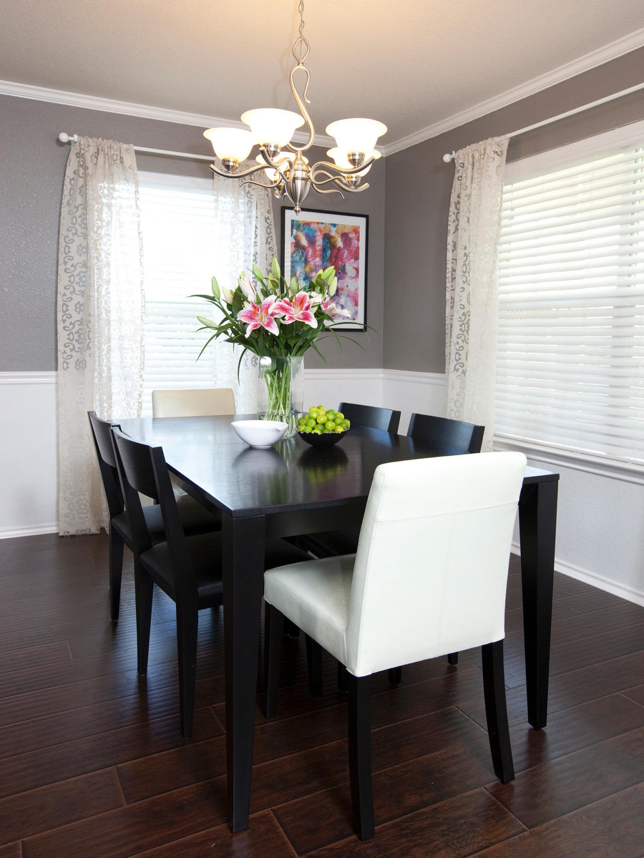 Transitional Gray Dining Room With White Accents | HGTV
