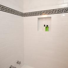 Shower With Art Deco Tile Design