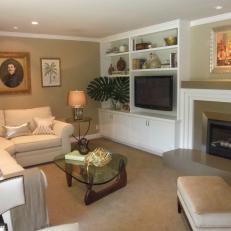 Neutral Living Room With Built-In Storage 