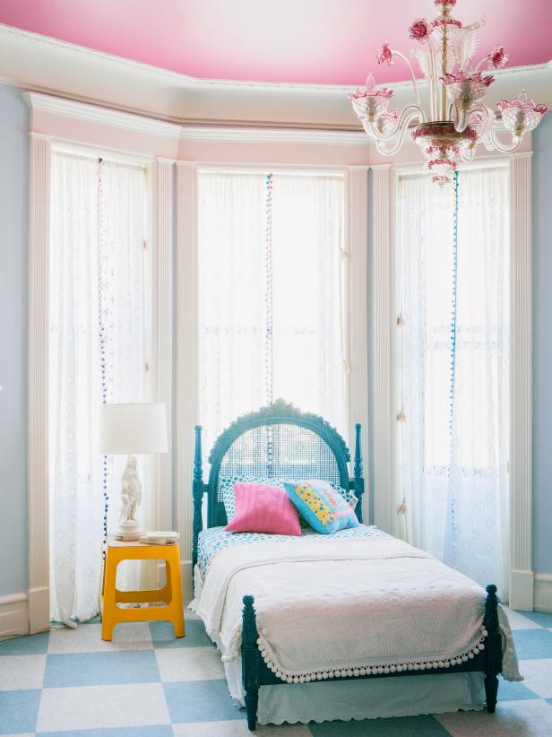 Traditional Pink & Blue Girl's Bedroom | HGTV
