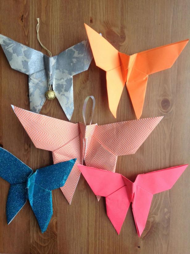 Completed Origami Ornaments