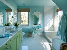 Sophisticated Kid's Bathroom in Soothing Coastal Colors
