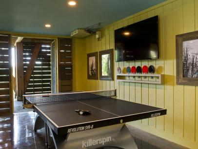 Yellow Game Room With Ping Pong Table Hgtv