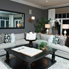 Gray Living Room With Bold Accents