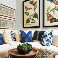 Botanical Prints in Tropical Living Room